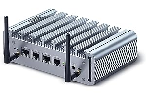 HISTTON Firewall OPNsense Micro Firewall Appliance Fanless PC 2.5GbE LAN Gigabit Celeron J4125 Router PC, 8GB RAM 128GB SSD, OPNsense Firewall PC AES-NI, HD, VGA, SIM Slot, Compatible with Pfsense