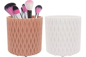 Seahelms Uchwyt na pędzle do makijażu, obrotowy organizer na pędzle do makijażu, eyelinery, do szminki, 5 przegródek, wiadro do przechowywania pędzli do makijażu, pojemnik na toaletkę, 2 szt