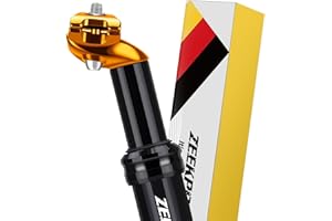 ZEEKPOWA Tige de Selle à Ressort en Aluminium de 350 mm de Long - Tige de Selle de vélo à Ressort pour vélo électrique, VTT, Descente, Trekking