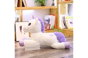 SNOWOLF Plush Toy Unicorn Big Stuffed Animal Toy Plush Pillow Large Big Horse Plushy Fluffy Unicorn Plush Doll Gift for Kids Girls Boys, Valentines, Christmas(White,60cm)