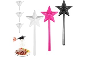 3 stycken stjärnformade magiska kryddströare | trollstav salt och pepparströare, stjärnformad trollstav för köket, påfyllning
