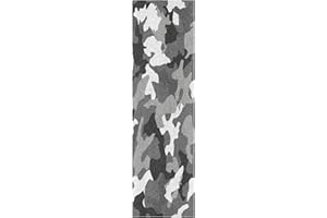 Vnurnrn Art Camouflage Gris Blanc Noir Planche à Roulette Bande Grip de Skateboard Antidérapante Sans Bulles Papier de Verre 84x23cm Longboards Scooter Autocollants