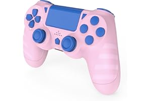 DYONDER Controller PS4 wireless per PS4/Pro/Slim e PC - Batteria 1000mAh, sensore di movimento a 6 assi, jack audio (rosa)