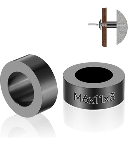 Design61 – 10 Entretoises Douilles écartement Plates L 5 Mm, M6, Noir