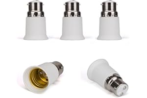ABOMOY Bayonet BC Cap B22 to E27 ES Edison Screw Light Bulb Lamp Base Socket Converter [Indoor Use] Extender Adaptor Holder Fitting 220-240V B22 to E27 Lamp Socket Converter[5 Pack]