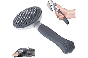 ‎ZIVACATE Zivacate Katzenbürste Hundebürste [Ergonomischer Griff & Ein-Klick-Reinigung & Patented Design] Selbstreinigende Bürste Für kurz- & langhaarige Hunde/Katzen/Kaninchen, Unterwollbürste(dunkelgrau)