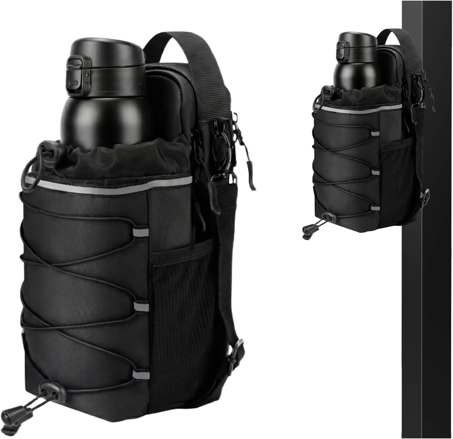 Mochila Gym Magnetica Impermeable, Bolsa Gimnasio Hombre Y Mujer con Soporte para Botella De 1.5L, Bolso Gym Cruzado con Correa Ajustable para Entrenamiento, Fitness Y Deportes Al Aire Libre