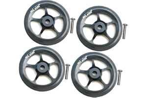 lahomia 4Pcs Folding Bike Easy Wheel EZ Wheels Transportation Easywheel for Brompton - Black, 6cm
