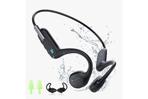 HIFI WALKER Waterproof MP3 Player Underwater Swimming Headphones IPX8 Waterproof 32G Music Player, Bluetooth 5.3 Open Ear Bone Conduction Headphones for Running, Cycling, Swimming