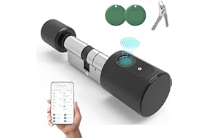 ANGLINK Smart Türschloss - Elektronisches Fingerprint Türöffner mit App und RFID-Karten Bluetooth, Haustuer Fingerabdruck Tuerschloss, Smart Elektrisch Schliesszylinder Tueroeffner