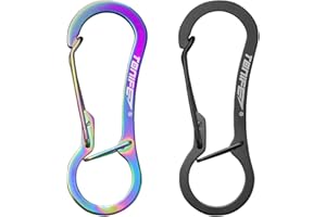 TONIFE Mosquetón 2 Pcs Pequeño Mosquetón Bloqueo, Mini Mosquetón Llavero, Mosquetón con Gancho de Resorte para Mochila, Exteriores, Viajes