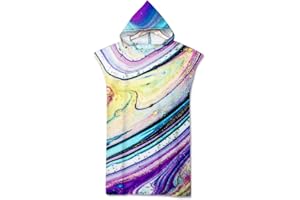 Surwin Poncho Peignoir de Surf Serviette de Surf mer Microfibre Sport, Adulte Enfant Unisexe Sports pour Les Sports Nautiques et Le Surf sur la Plage Piscine