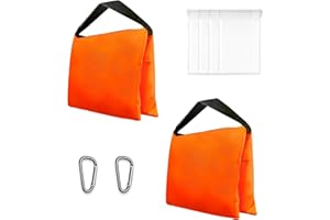 EMART Sandsäcke Für Fotografie,2 Stück Sandsack für Stativ Fotografie,Sandsack zum Befüllen Beschweren für Fotostudio, Video, Stativhalterungen,Gewichtssack mit Haken