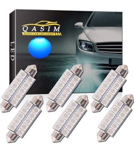 4 Ampoules LED T10 W5W Qasim - Bleu Glace Pour Auto (dôme, Feu Arrière, Plaque)