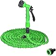 YUVCON Garden Hose Pipe New Expandable Magic Flexible Water Hose 50 Ft / 15 M EU Hose Plastic Hoses Pipe with Spray Gun to car washer high pressure pump (50feet / 15m) (Pack of 1) (Green)