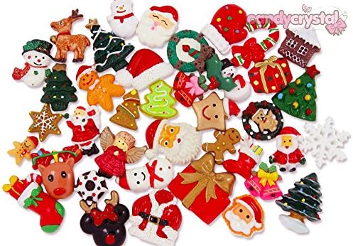 20 x CHRISTMAS Theme Mixed Cabochon Set Kit DIY Decoden Kawaii Craft