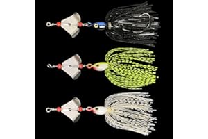 BIAEHIPATE 3Pcs Fishing Spinnerbait Lures Spinner Baits Kit Bass Spinnerbait Fishing Lures Jig Fish Lure for Trout Salmon Freshwater Saltwater Fishing