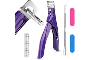 FANTASYON Upgade Acrylic Nail Clipper with Sizer Magnet, Accurate Trimming Nail Clippers for Acrylic Nails Nail Tip Cutter Professional Stainless Steel Manicure Tool for Salon Home Nail Art