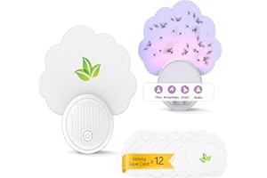 LEMENG Pièges Anti Moucherons Interieur Essentials Recharges pour Piège Lumineux pour Moucherons, Mites, Mouches à Fruits et Mouches(2 Appareils + 12 Recharges)
