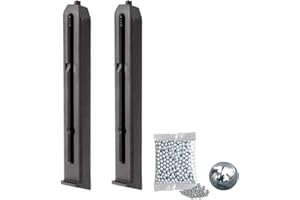 ECOMMUR Cargador para Pistola de balines Gamo Red Alert RD-1911, RD Compact Swiss Arms P84 y P1911 Match (2 Cargadores) + Bolas de Acero BB's Calibre 4,5mm