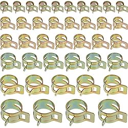 Anpro 60PCS Clip à Ressort Tuyau Serre-joints à Tuyaux Colliers de Clip à Ressort Tuyau Serrage Ajustable 6 Sortes de Tailles Pour Fixer Tuyaux Souples et Durites
