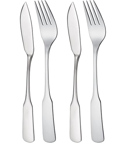 Service Couverts à Poisson 12 Pièces - 6 Pelles Et 6 Fourchettes - Acier Inoxydable Poli Miroir - Résistant Aux Acides (citron, Vinaigre)