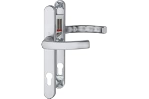 HOPPE Poignée LIÈGE – sur plaque étroite, épaisseur de porte 72-82, Argenté