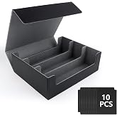 NVIYAM Caja para tarjetas MTG, cajas de almacenamiento para m&aacute;s de 1800 tarjetas, de piel con separadores, para TCG Magic the