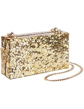 Blue Banana Star Glitter Box Clutch Tasche (Gold)