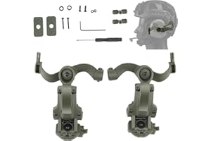 Gunyoo Taktischer Helm ARC Schienenadapter, Taktisches Pickup Headset, Mehrwinkeldrehung, Geräuschunterdrückung, Gefederter Kopfhörerhalter, für OPS Core ARC Team Wendy