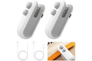 Sporgo 2 mini saldatrice a pellicola: ricaricabile 2 in 1, chiusura a sacchetto, mini sacchetto sigillante con taglierino, dispositivo di chiusura a mano per sacchetti di plastica, sacchetti per