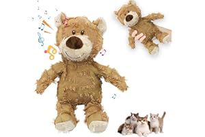 givuaime Bären Hundespielzeug Unzerstörbar, Robust Bär Hundespielzeug Unzerstörbar für Aggressive Kauer, 22CM/28CM Dog Toys, Quietschender Kauspielzeug für Kleine, Große Hunde, Welpen (Braun, S)