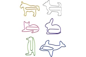 BREMOROU Confezione da 30 Graffette in Metallo Con Motivo di Animali - Colorato, Design Animale - Segnalibri per Ufficio, Scuola, Cancelleria, Documenti - Gifts For