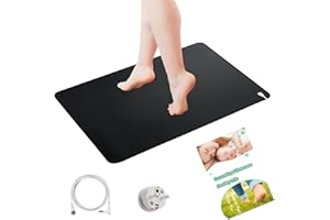 HAMON Alfombrilla de Conexión a Tierra, Esterilla de Tierra 30 X 100 cm Grounding Mat con Cable de la UE, Esterilla de Conexión a Tierra para Ratón, Yoga