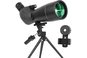 BOSSDUN Longue-Vue,Télescope Ultra HD 25-75X70, Double Mise au Point HD, étanche, Objectif FMC - Prisme BAK4 avec trépiHD pour Le tir à la Cible, la Chasse, l'observation des Oiseaux et des paysages Sauvages
