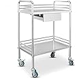 INDIAN DECOR ® 55789 Service Cart Medical Multifunctional Kitchen Trolley Stainless Steel With Lockable Wheels for Hospital Laboratory Hotels Beauty Salons
