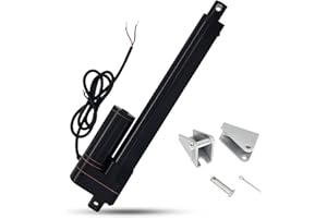 Jvnvlki Course 200 mm - 3000 N - Étanche IP65 - Entraînement linéaire 12 V - Moteur linéaire 5 mm/s - Avec étriers de montage pour porte Lift Coop, armoire, ouvre-fenêtre, ouvre-porte, domotique