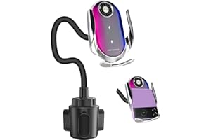 QOOSEA Szybka bezprzewodowa ładowarka 15W Getränkehalter Auto Handyhalterung, Induktion Doppelspule Cup Holder Kabellose Kfz-Ladegeräte, Schnelles Qi Ladestation für Samsung Galaxy Z Flip 4/3/2 Goolge