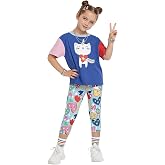 Unicorn Kedi Kız &Ccedil;ocuk İkili Takım Tayt T-shirt İlkbahar Yaz 2-7 Yaş