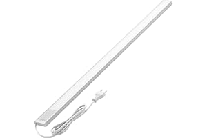OKTAPLEX LIGHTING Oktaplex Riva Plat LED Éclairage Sous Plan Cuisine 1110lm Blanc Chaud 90cm Argenté Avec Interrupteur 15W 230V