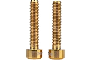KEENSO Tornillos de Palanca de Freno de Bicicleta, 2 Piezas M5x25 mm Tornillos de Freno de Bicicleta de aleación de Titanio para Bicicleta de montaña, Accesorios de Pernos de Freno de Ciclismo(Oro)