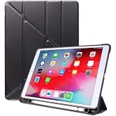 UnDePlus iPad 6. Nesil 9.7 ile uyumlu Kılıf Kalem B&ouml;lmeli Trifolding Case A1893 A1954 Siyah