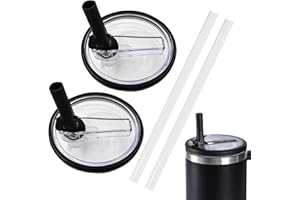 FYUUUCN 2 Stück Stanley Cup Deckel für 40oz Becher, Wiederverwendbare Ersatzdeckel für Stanley Cup, Auslaufsichere Staubdichte Tumbler Abdeckungen Becher, Stanley Cup Lid, Deckel Stanley Cup Dicht Schwarz