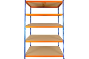 TRADE PRICE DEALS 5 tier extra heavy duty warehouse racking units storage industrial metal garage shelving unit shelves 300kg per shelf (180 x 120 x 60cm)