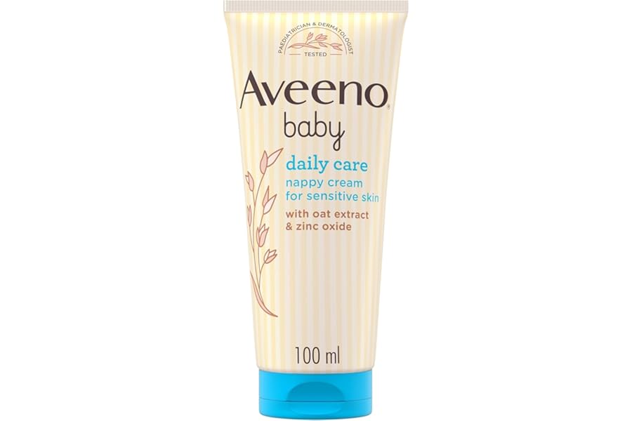 Aveeno Baby Daily Care Nappy Cream (1x 100ml), Gentle Cream to Soothe Delicate Skin, a Preventative Nappy Rash Lotion with Long-Lasting Protection, Suitable for Sensitive Skin Prone to Baby Eczema