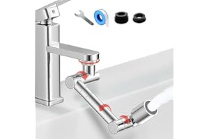 NAUXIU Schwenkbarer wasserhahn,Drehbarer Wasserhahn Aufsatz,1440° Drehbar Wasserhahn Strahlregler,Wassersparender Siebstrahlregle,Universal Perlatoren für Wasserhähne Küch (Silber 1)