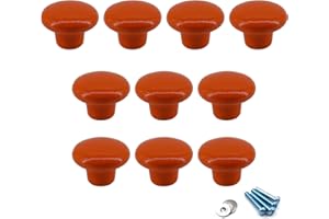 FLOMORE Orange Poignées et boutons de tiroir ceramique poignée de meuble porte bouton Pour la chambre des enfants Pack de 10 (vient avec des vis)