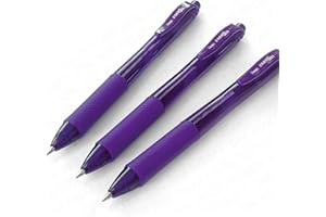 Pentel EnerGel X BL107 - Retractable Liquid Gel Ink Pen - 0.7mm - 84% Recycled - Purple Ink (3)
