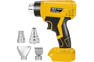 ROADTIME Cordless Hot Air Gun Compatible with Dewalt 20V Battery, Max. 430℃ Cordless Heat Gun with 4 Nozzles for Paint Stripping, Bending Pipes, DIY (No Battery)