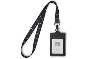 SENLLY Colgante Tarjetas Identificativas Porta Credencial con Correa de Cordón para el Cuello, Portatarjeta Insignia Personales para ID, Llaves, oficina